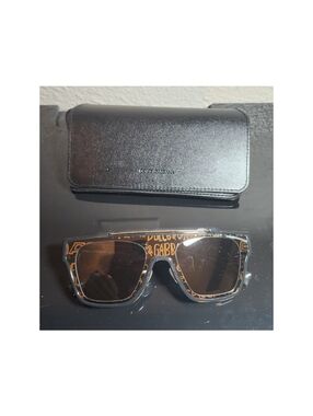 Dolce & Gabbana Men’s One Size Black Brown Shield Navigator Sunglasses